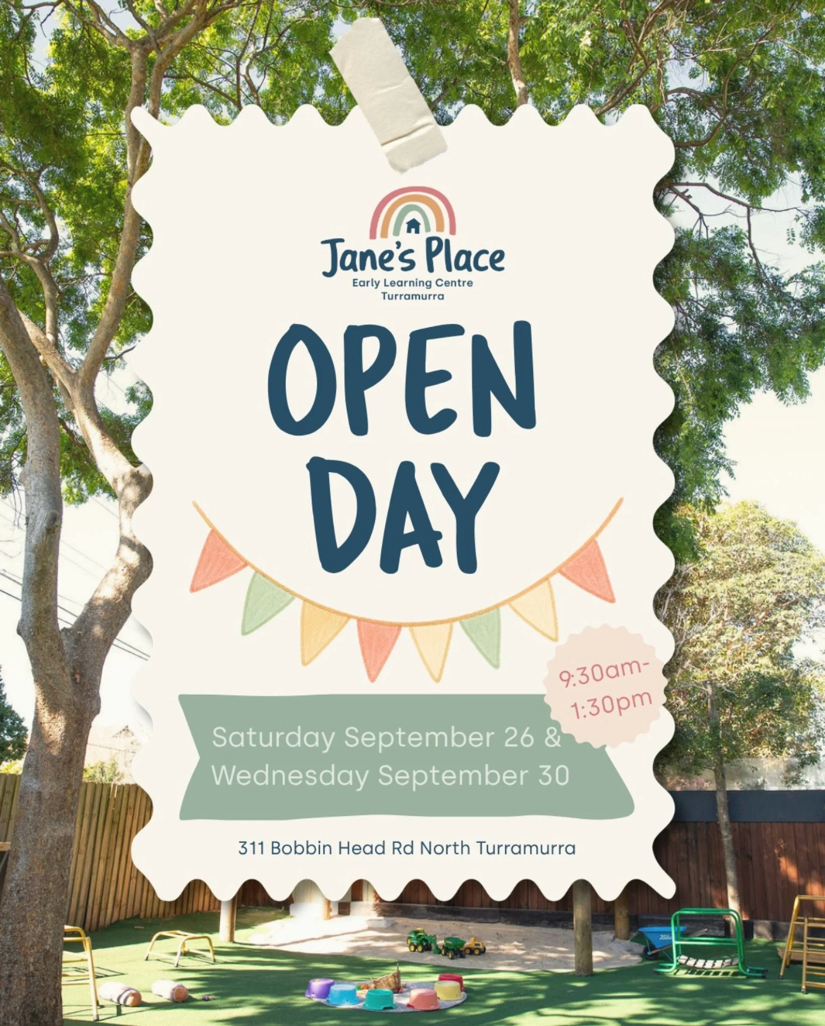 Big news, Turramurra families... our doors are (almost) open! 🎉

We are opening for two special open days, Saturday 26th and Wednesday 30th of September, from 9:30am-1:30pm and we can&rsquo;t wait to show you around!

📍311 Bobbin Head Rd, Turramurr