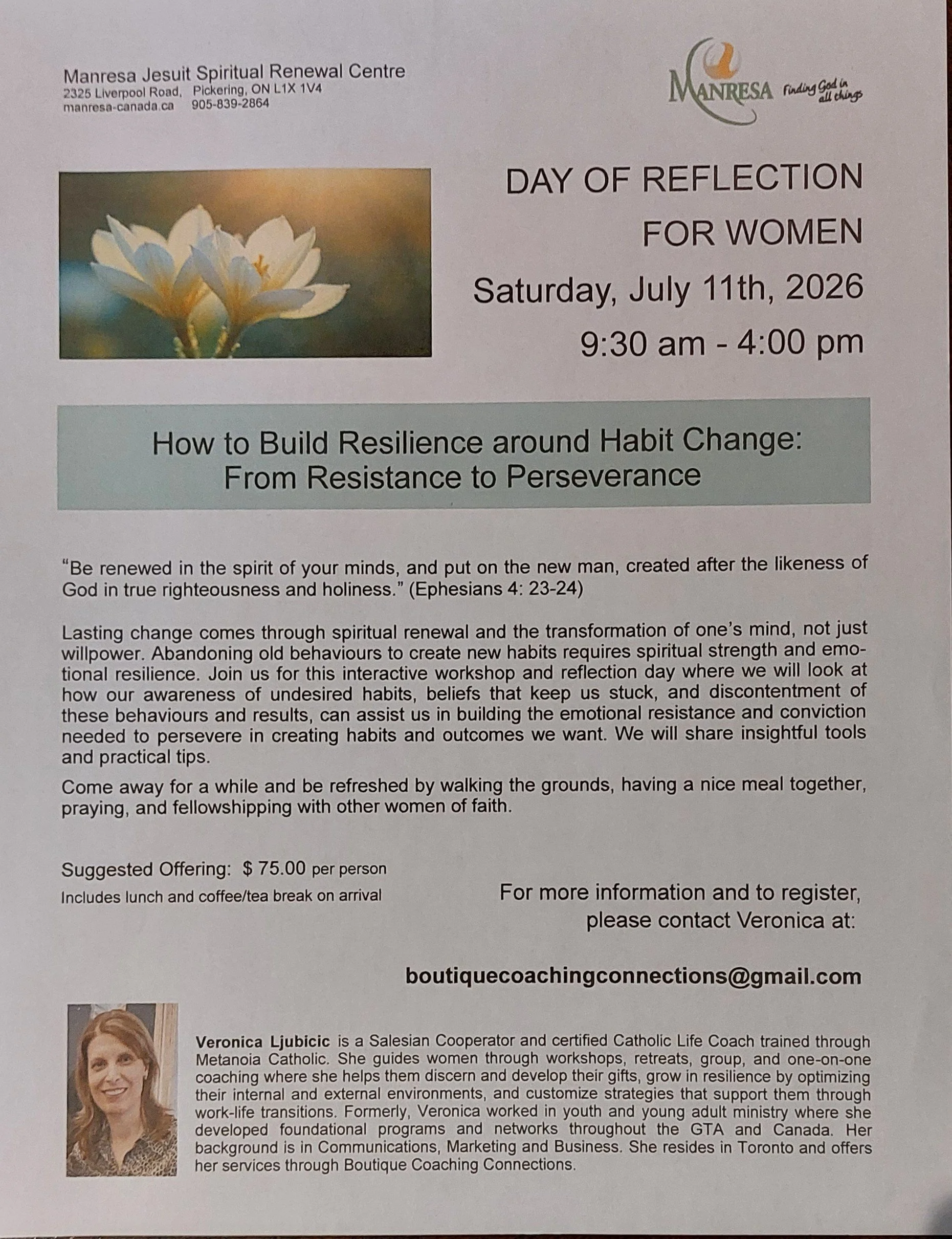 July Retreat - How to Build Resilience around Habit Change: from Resistance to Perseverance