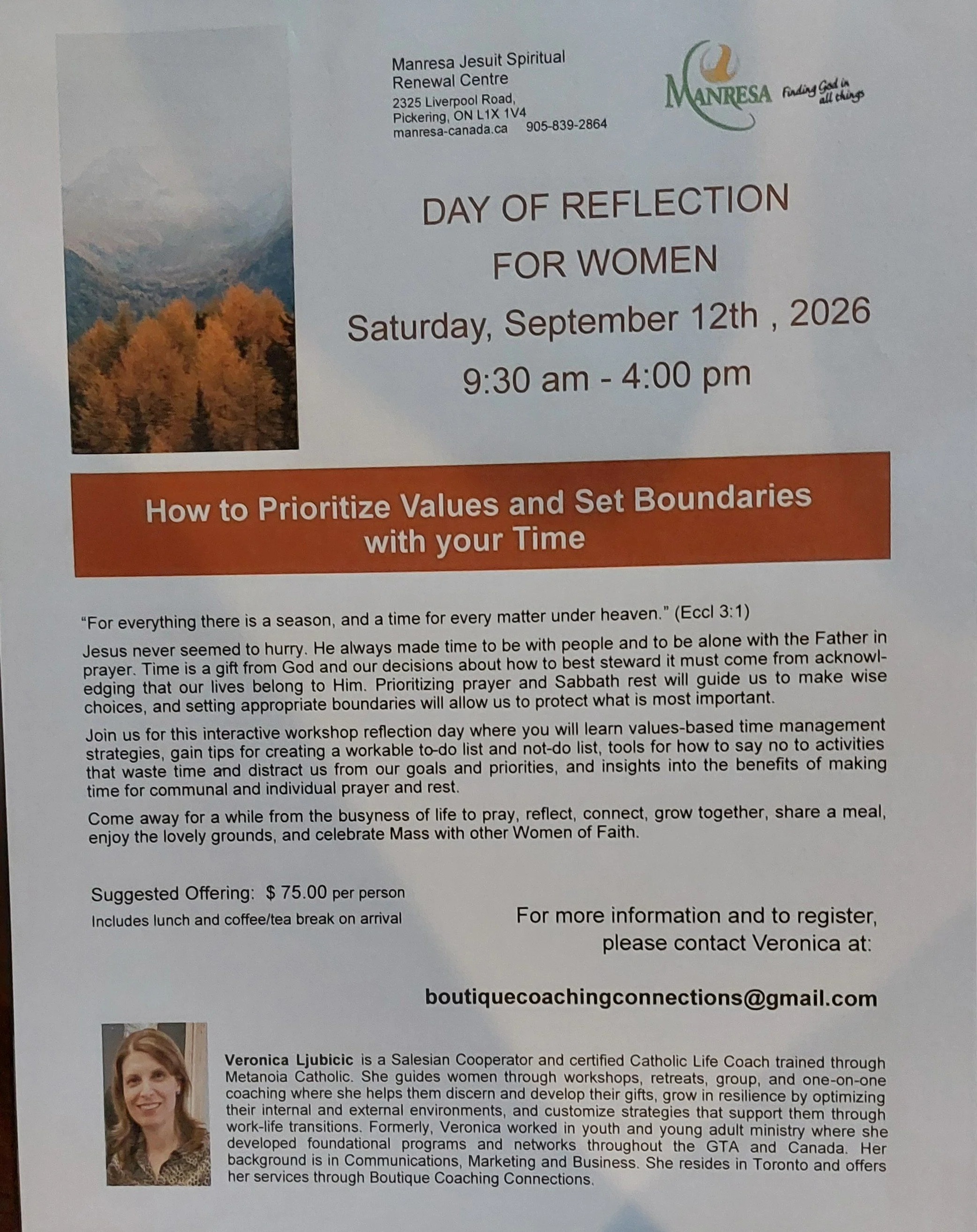 September Retreat Day - How to Prioritize Values &amp; Set Boundaries with your Time