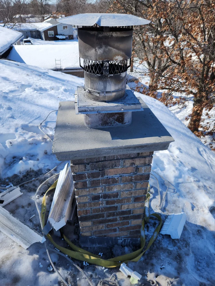 A crown and cap on one of our chimneys. We photograph every side.