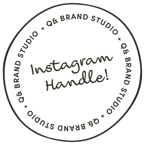 Stamp Icon with Instagram Handle Text | Q& Brand Studio