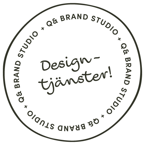 Stämpelikon med designtjänster-text | Q& Brand Studio