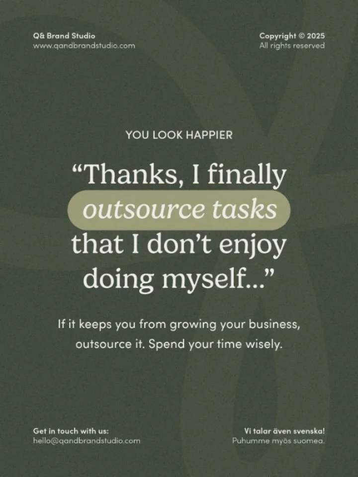 Ever catch yourself spending hours doing something you don&rsquo;t even like doing... just because &ldquo;that&rsquo;s what business owners do&rdquo;? 😅

Scrolling through Canva, coming up with witty content ideas, writing, scheduling, invoicing... 