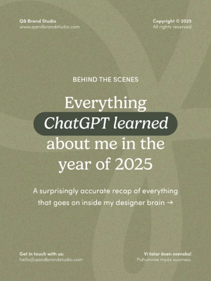 What happens when you spend a whole year working with ChatGPT? 👀

Apparently it learns your quirks, your chaos, your design brain AND your secret obsession with naming everything like a travel adventure. 😂🧭

2025 was filled with everything from ps