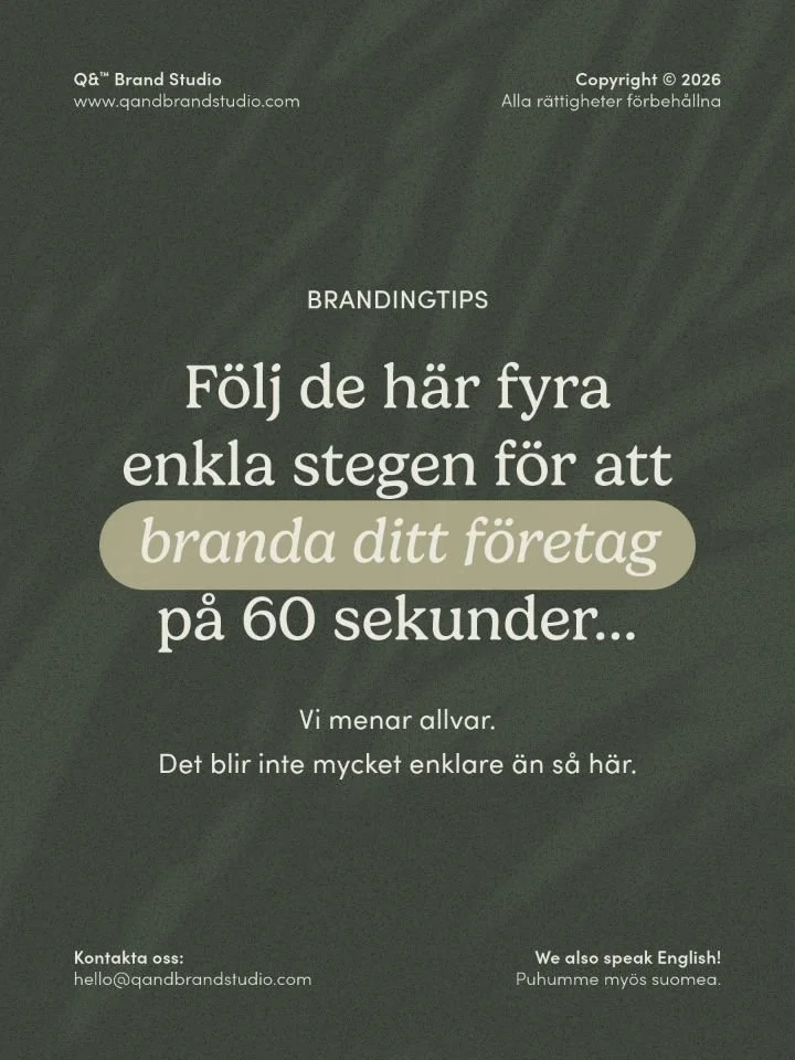 H&aring;ll i tanken att detta kommer fr&aring;n n&aring;gon som specialiserar sig p&aring; visuell identitetsdesign:

Ingen logotyp, f&auml;rg eller typsnitt i v&auml;rlden kommer att kunna r&auml;dda ditt varum&auml;rke om upplevelsen du erbjuder &a