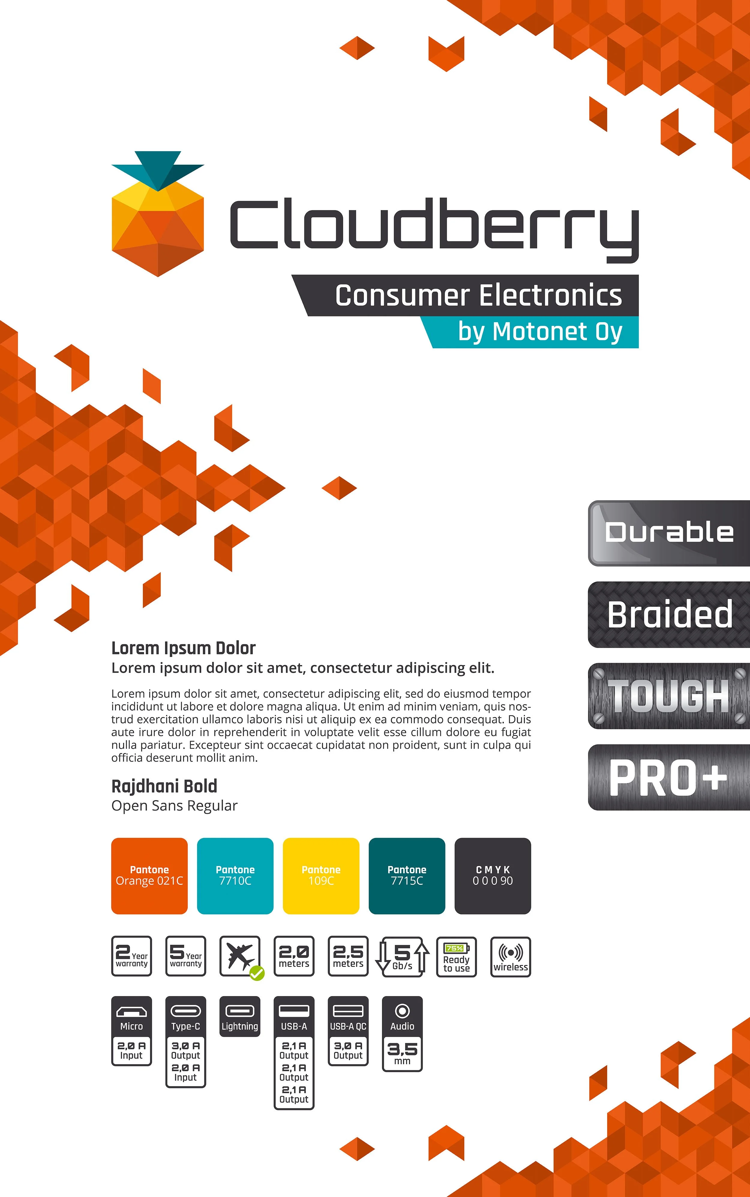 Visuell identitetsdesign för Cloudberry av Motonet Oy | Q& Brand Studio