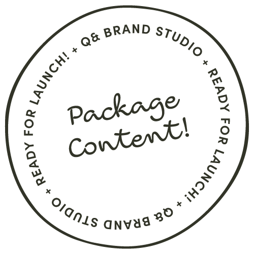 Stamp Icon with Ready for Launch Package Content Text | Q& Brand Studio