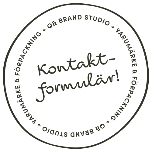 Stämpelikon med varumärke & förpackning kontaktformulär-text | Q& Brand Studio