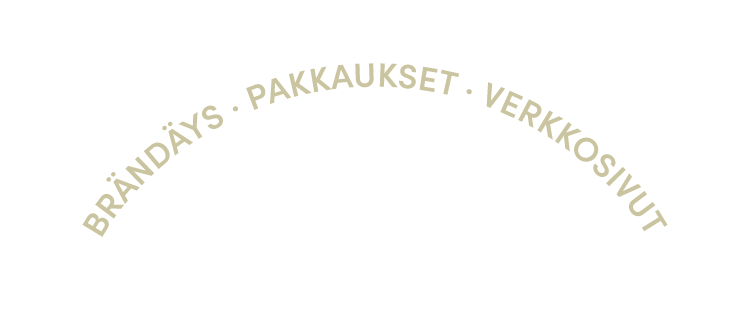 Brändäys, pakkaukset, verkkosivut keltaisella tekstillä | Q& Brand Studio
