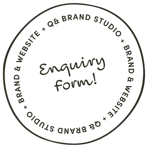 Stamp Icon with Brand & Website Enquiry Form Text | Q& Brand Studio