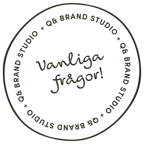 Stämpelikon med vanliga frågor -text | Q& Brand Studio
