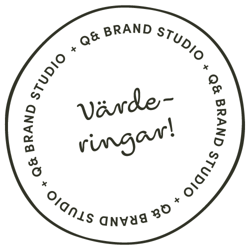 Stämpelikon med värderingar-text | Q& Brand Studio