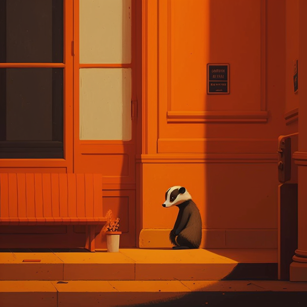 JPegKillah_cute_lonely_orange_badger_by_Edward_Hopper_full_scen_f898ec25-93fc-4e5b-b63c-37ca3767d309.png