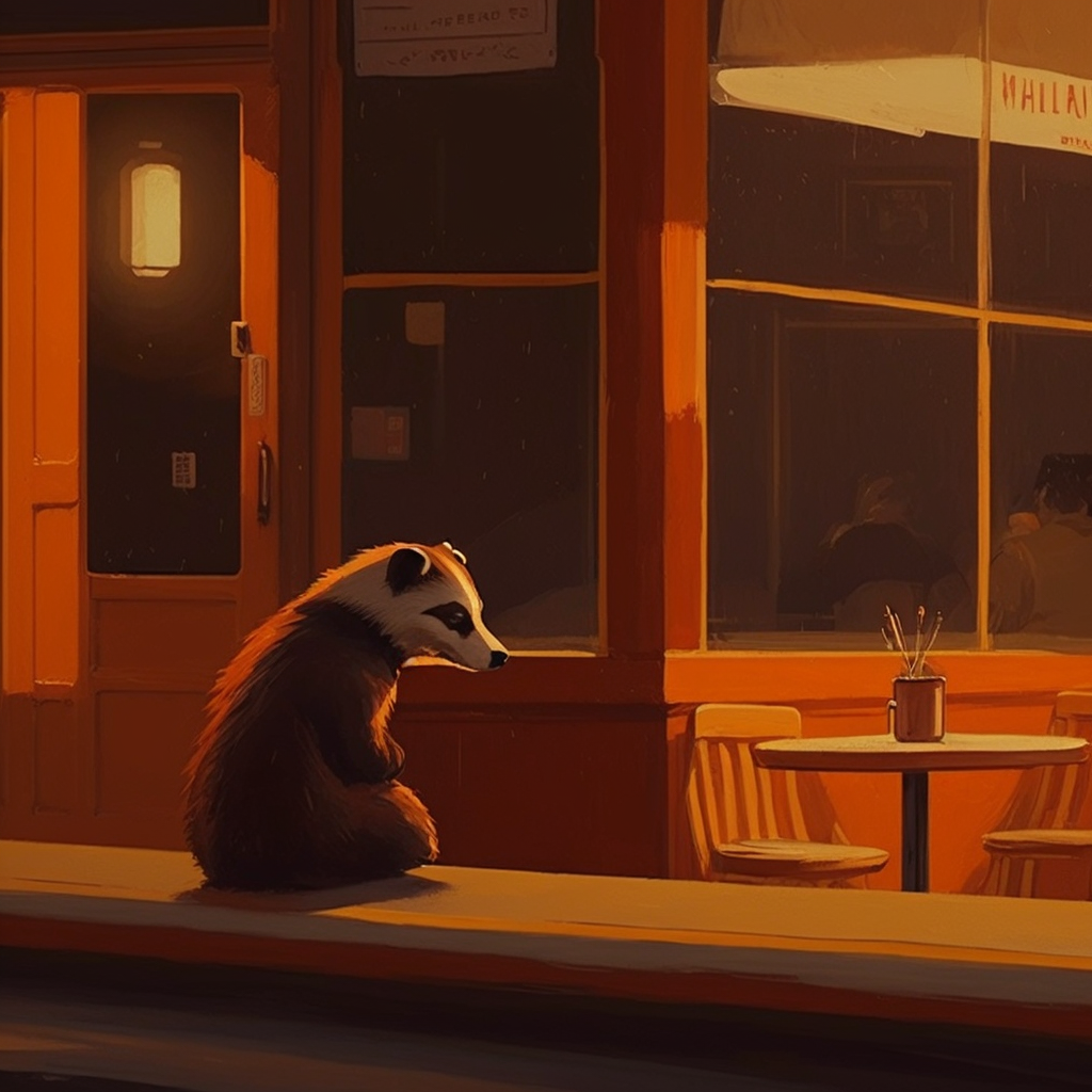 JPegKillah_cute_lonely_orange_badger_outside_diner_by_Edward_Ho_e80edcd3-aeb8-4578-85bf-6c09ab5cab3b.png