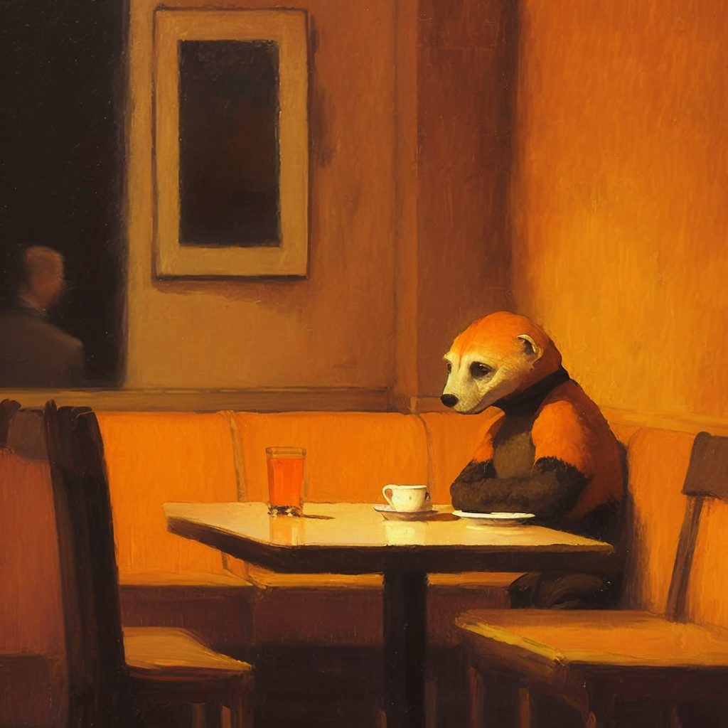 JPegKillah_cute_lonely_orange_honey_badger_at_a_diner_full_scen_a4f6af4d-e1f8-429b-837b-ee95f7f4c484.png