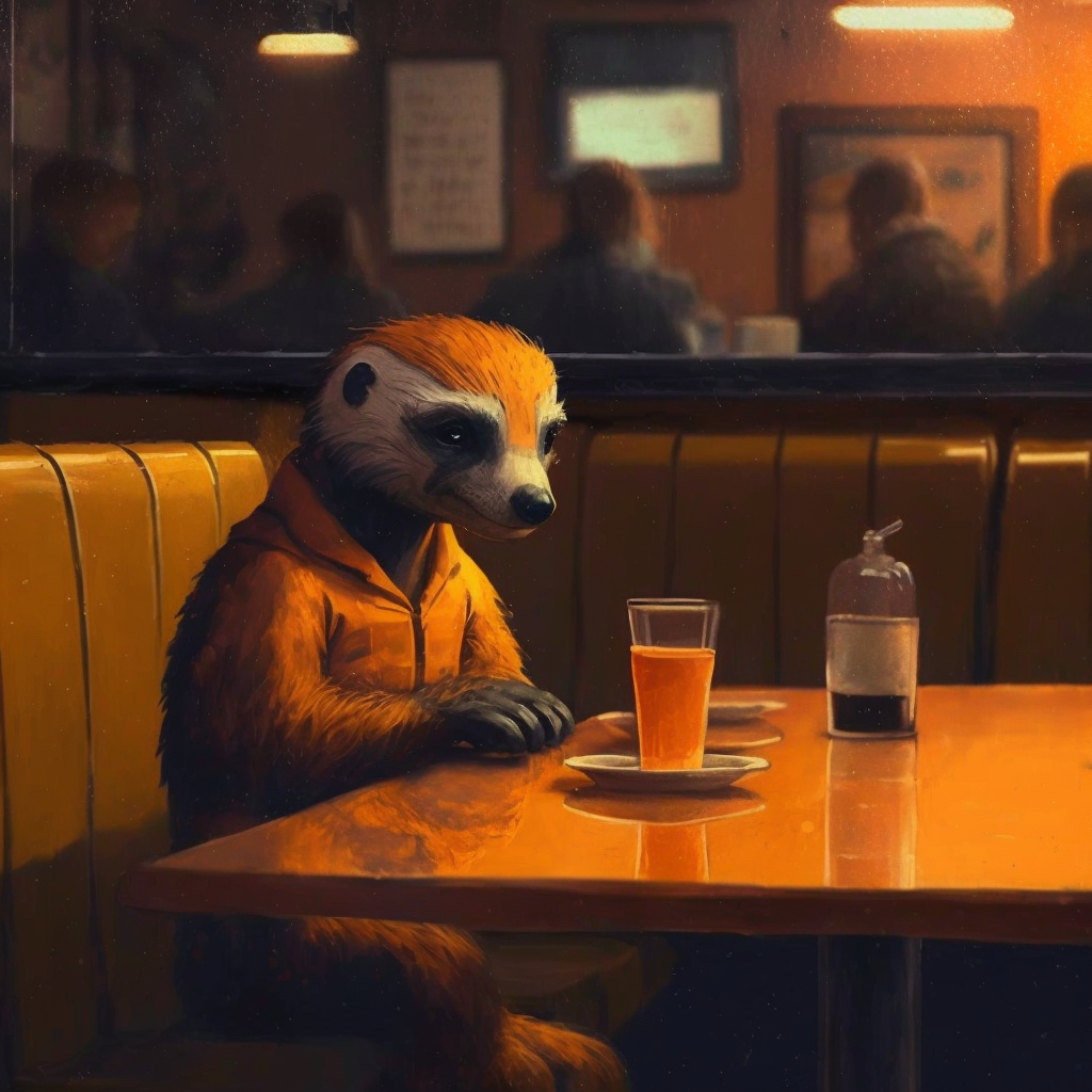 JPegKillah_cute_lonely_orange_honey_badger_at_a_diner_full_scen_94720841-64dc-4c04-9a5a-7a6e1afa8e08.png