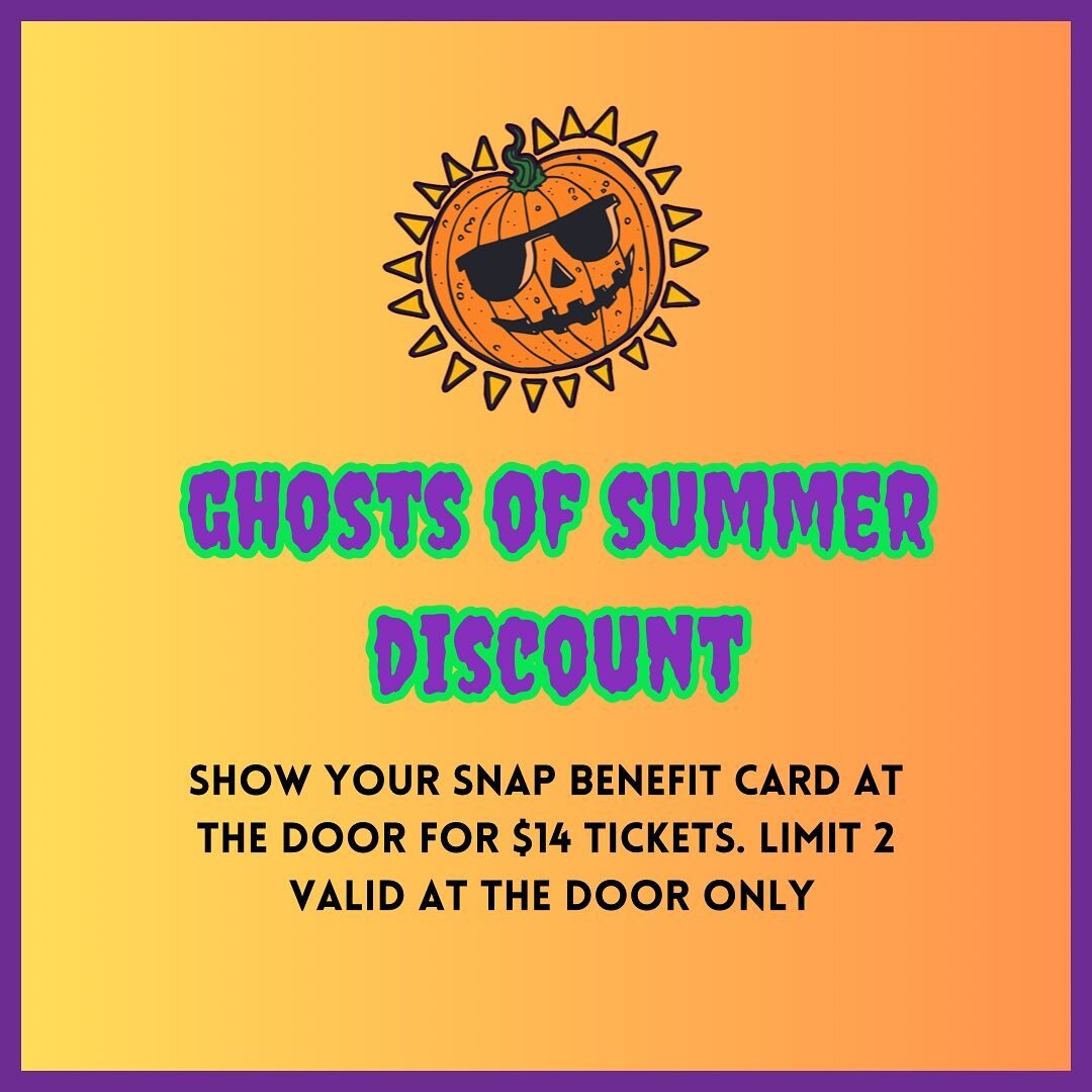 ‼️ PORTLAND DON&rsquo;T MISS OUT ON GHOSTS OF SUMMER ⚡️ for SNAP/EBT benefit card holders if you buy tickets in person show your snap card to receive youth ticket pricing to experience ghosts of summer! AFTER DAY 1 You definitely don&rsquo;t want to 