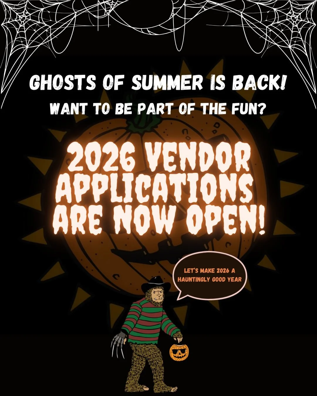 Our 2026 vendor applications are officially open! We will be at The Redd August 7 &amp; 8 this year and we can&rsquo;t wait to have you 👀

If you&rsquo;re looking to be be a part of the Ghosts of Summer haunt this year, the link is on the front page