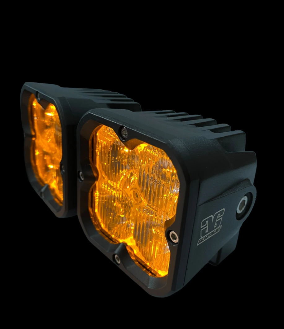 GG LIGHTING'S AMBER BACKLIT RACE SERIES OFFROAD LED POD  LEADFOOT OFFROAD