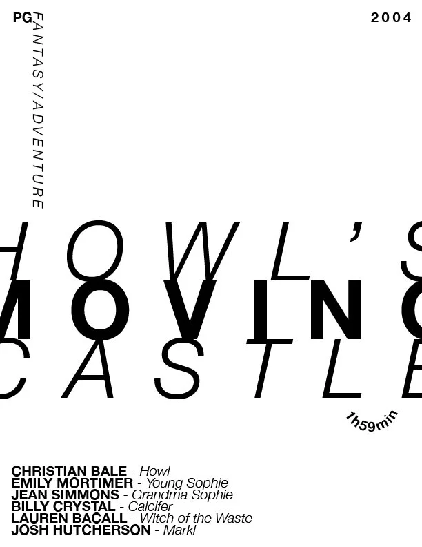 Howl's Moving Castle-2 fonts 2 families poster design