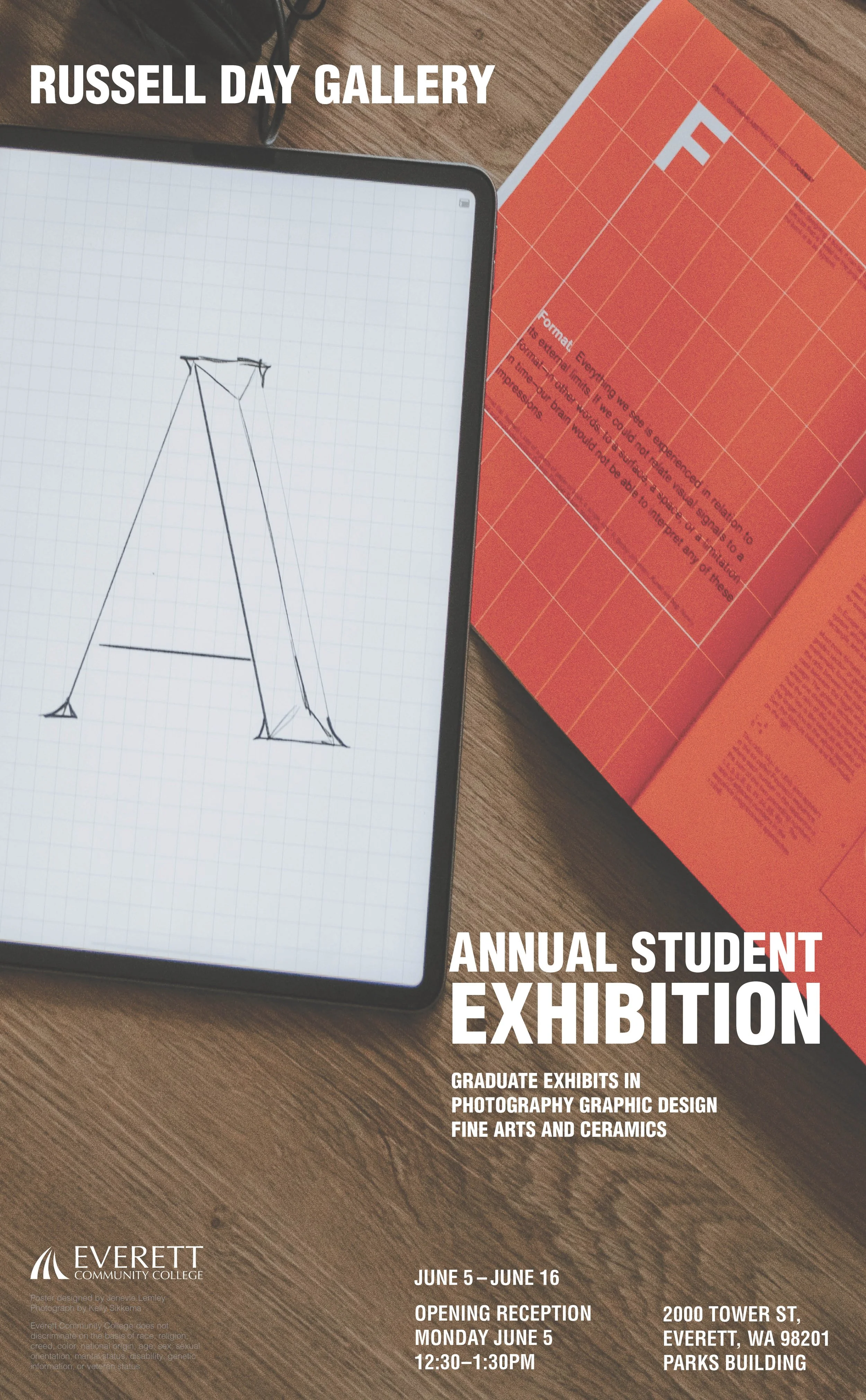 Poster for graphic design '23 Student Gallery at EvCC
