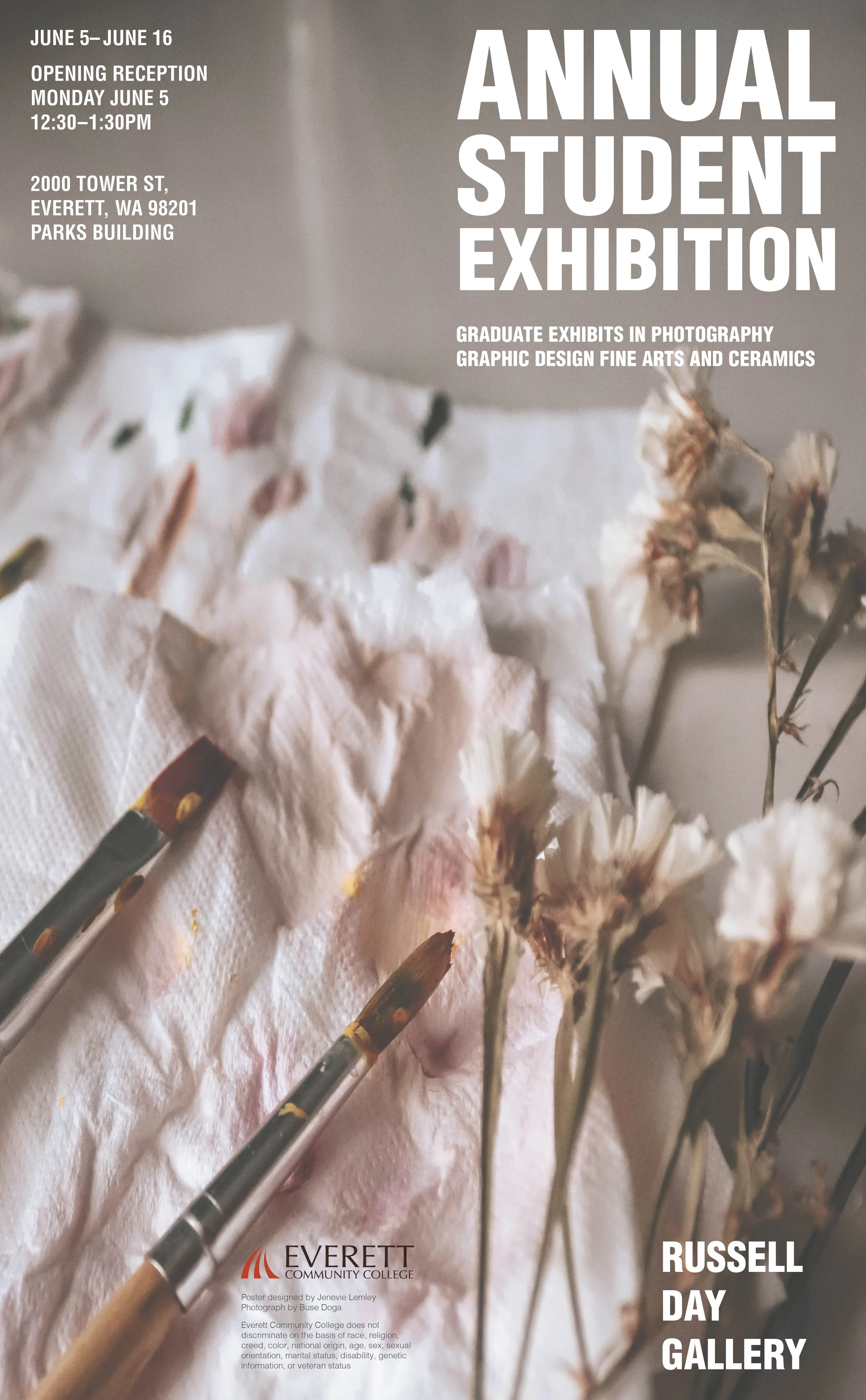 Poster for fine art '23 Student Gallery at EvCC