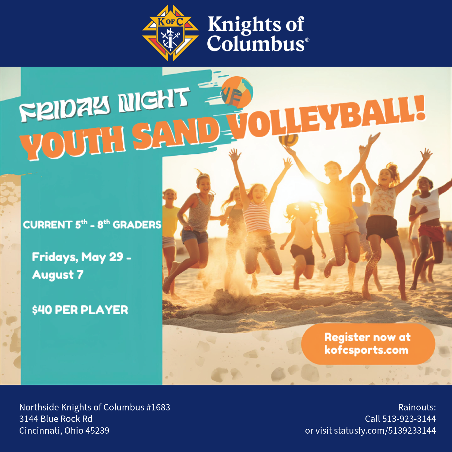 Youth Volleyball Registration - 1 Player - Click Here