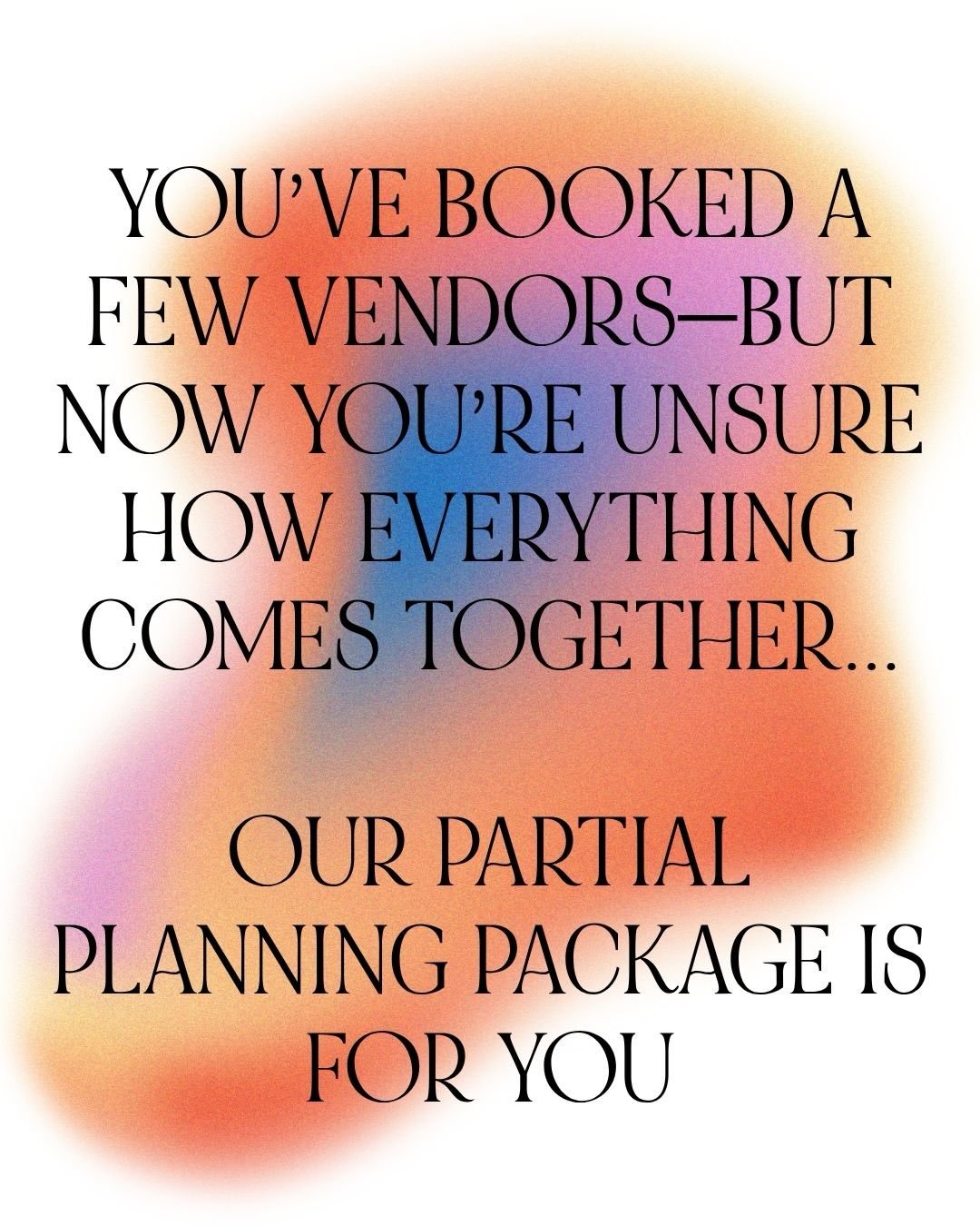 This is your sign to stop trying to piece your wedding together alone. 

You booked a few vendors&hellip; amazing. 
But now you&rsquo;re stuck wondering: 
&ldquo;How does this actually turn into a wedding?&rdquo; 

Because right now&mdash;it&rsquo;s 