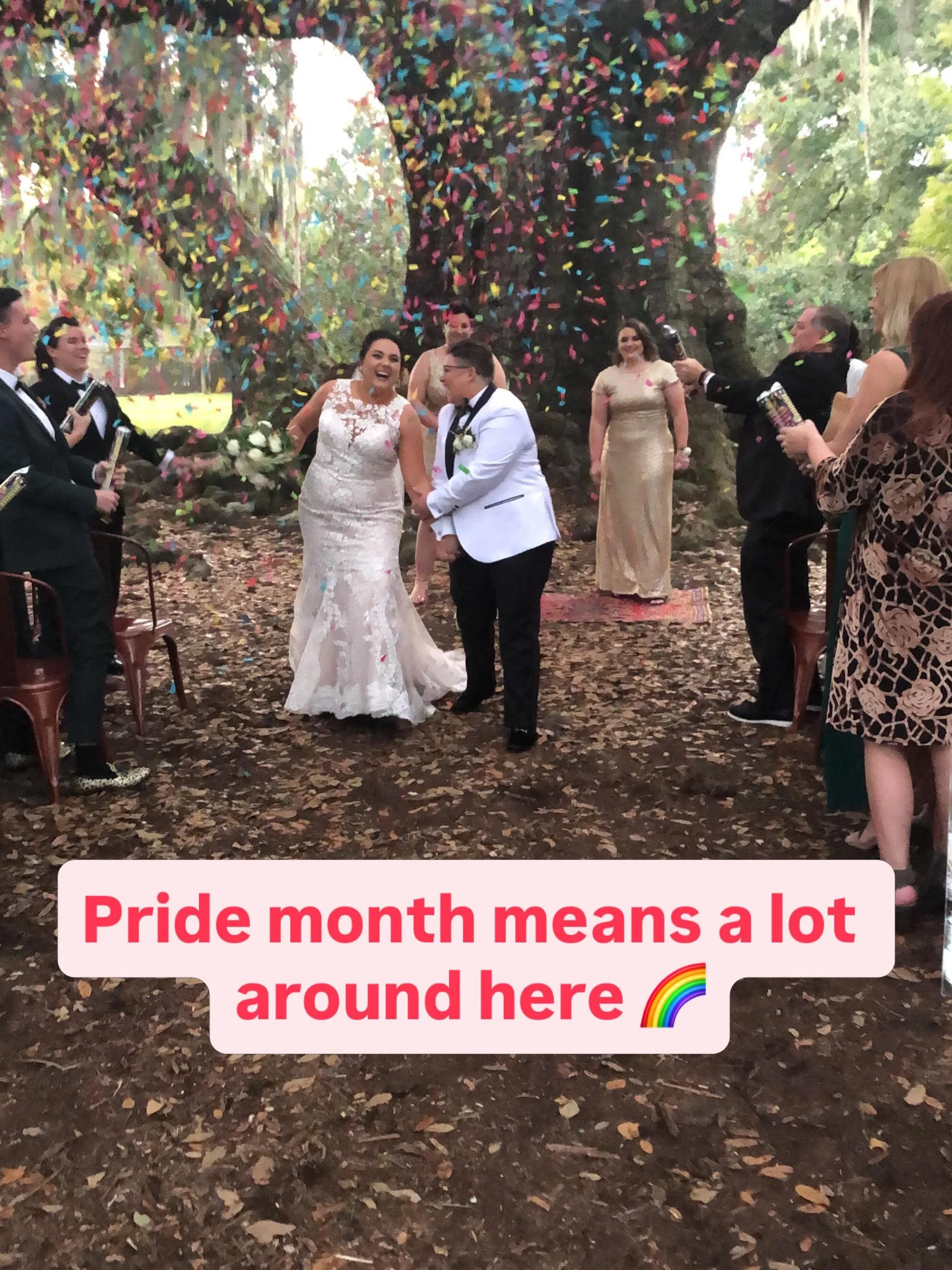 Pride Month means a lot around here. 🌈❤️

Not because it&rsquo;s a marketing campaign. 

Because Confetti &amp; Co was built by two women who fell in love, got married, and believe every couple deserves to feel celebrated exactly as they are. 

We k
