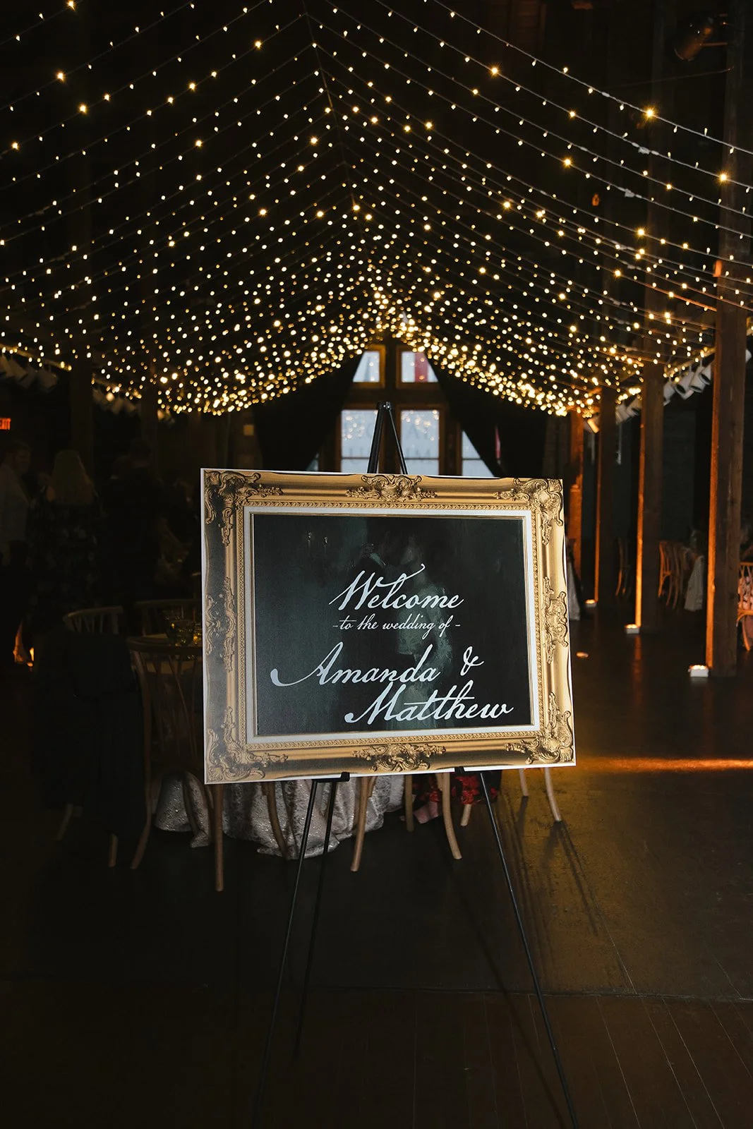 Amanda & Matt's Welcome Sign.
Photographer: Citrine Pictures