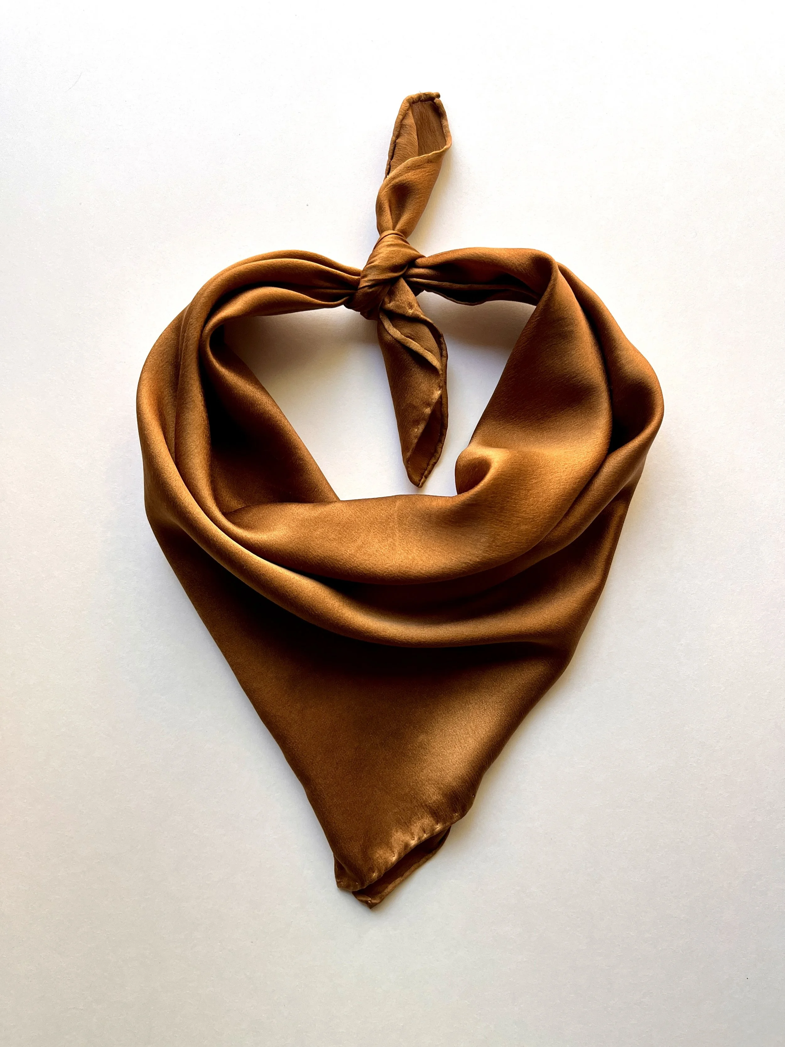 The Everyday Silk Bandana - Copper Bloom