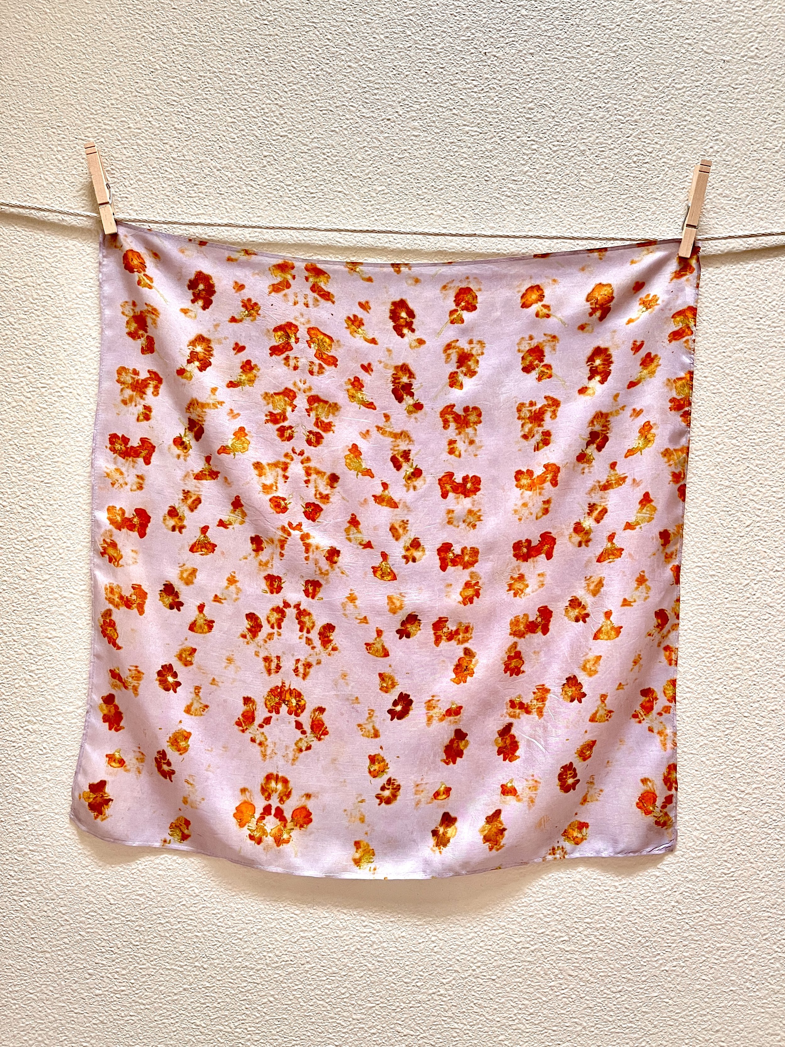 Naturally Dyed Silk Bandana Scarf - Lilac Sun