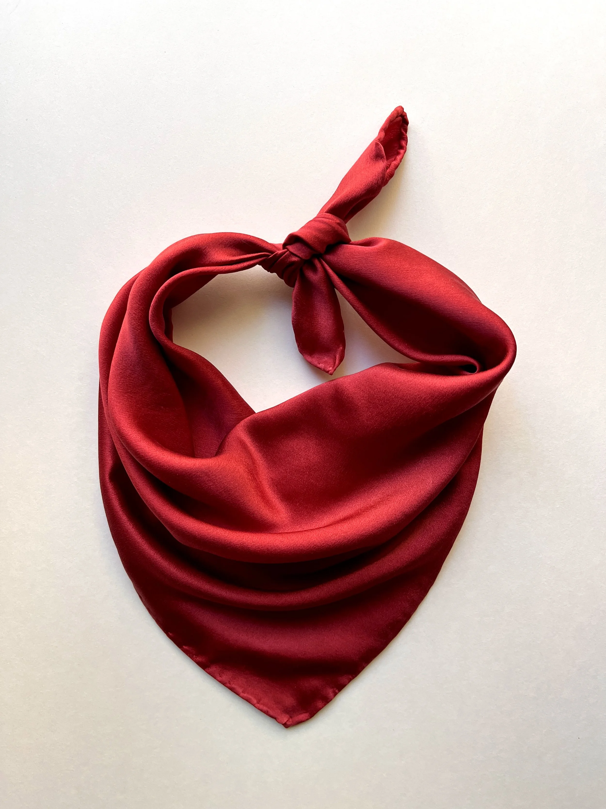 The Everyday Silk Bandana - Ruby