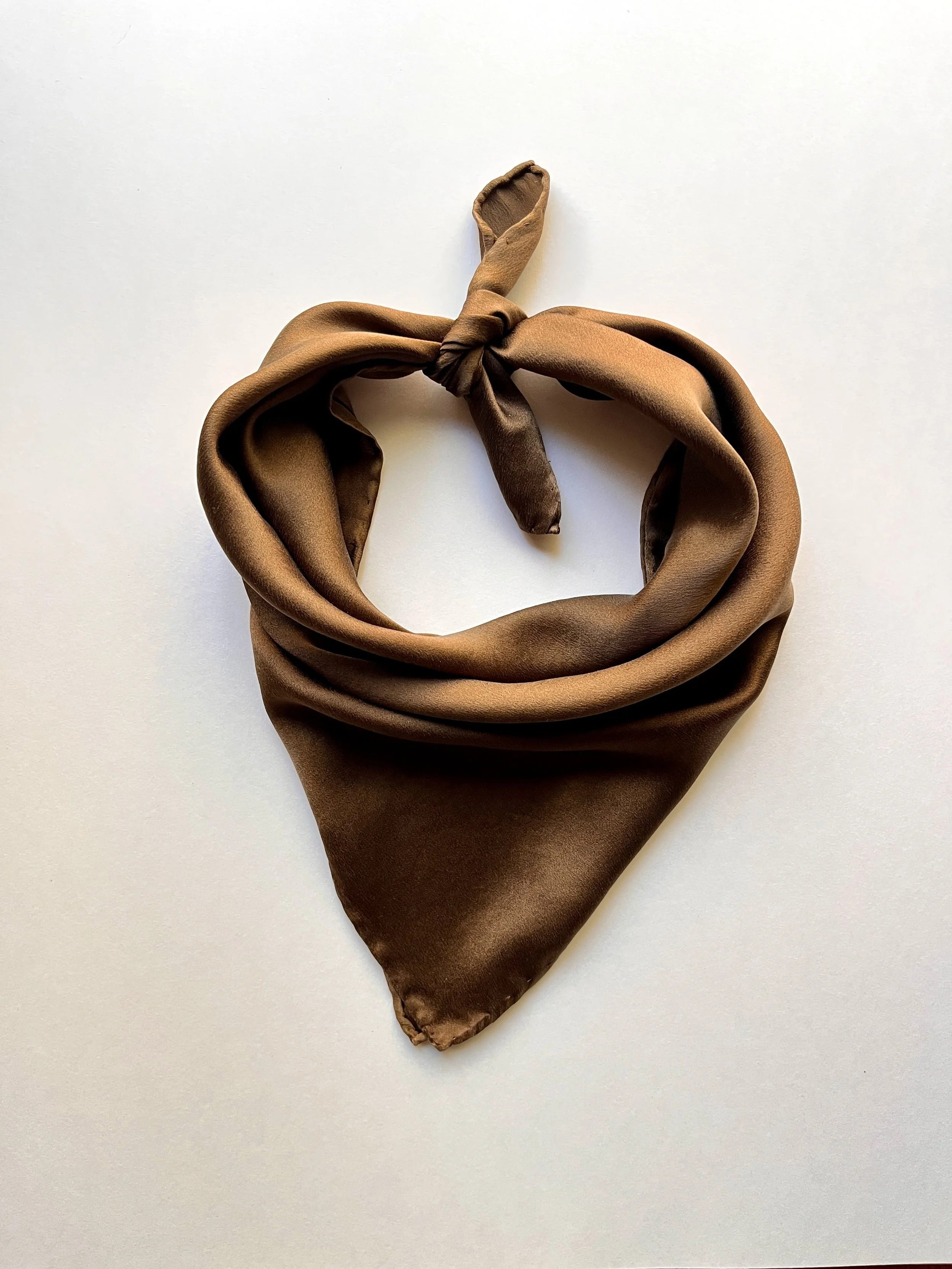 The Everyday Silk Bandana- Walnut