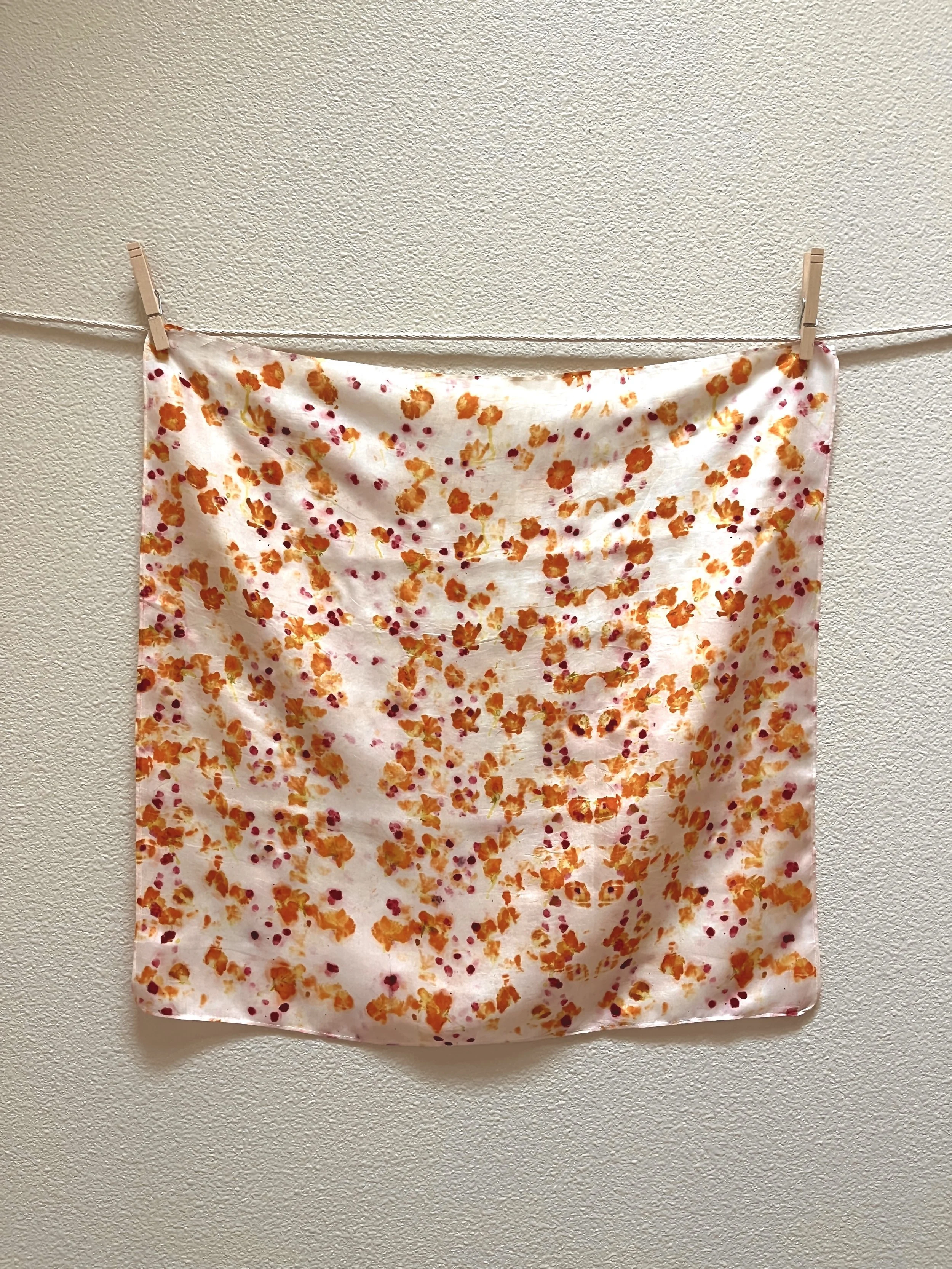 Naturally Dyed Silk Bandana Scarf - Cosmo Confetti