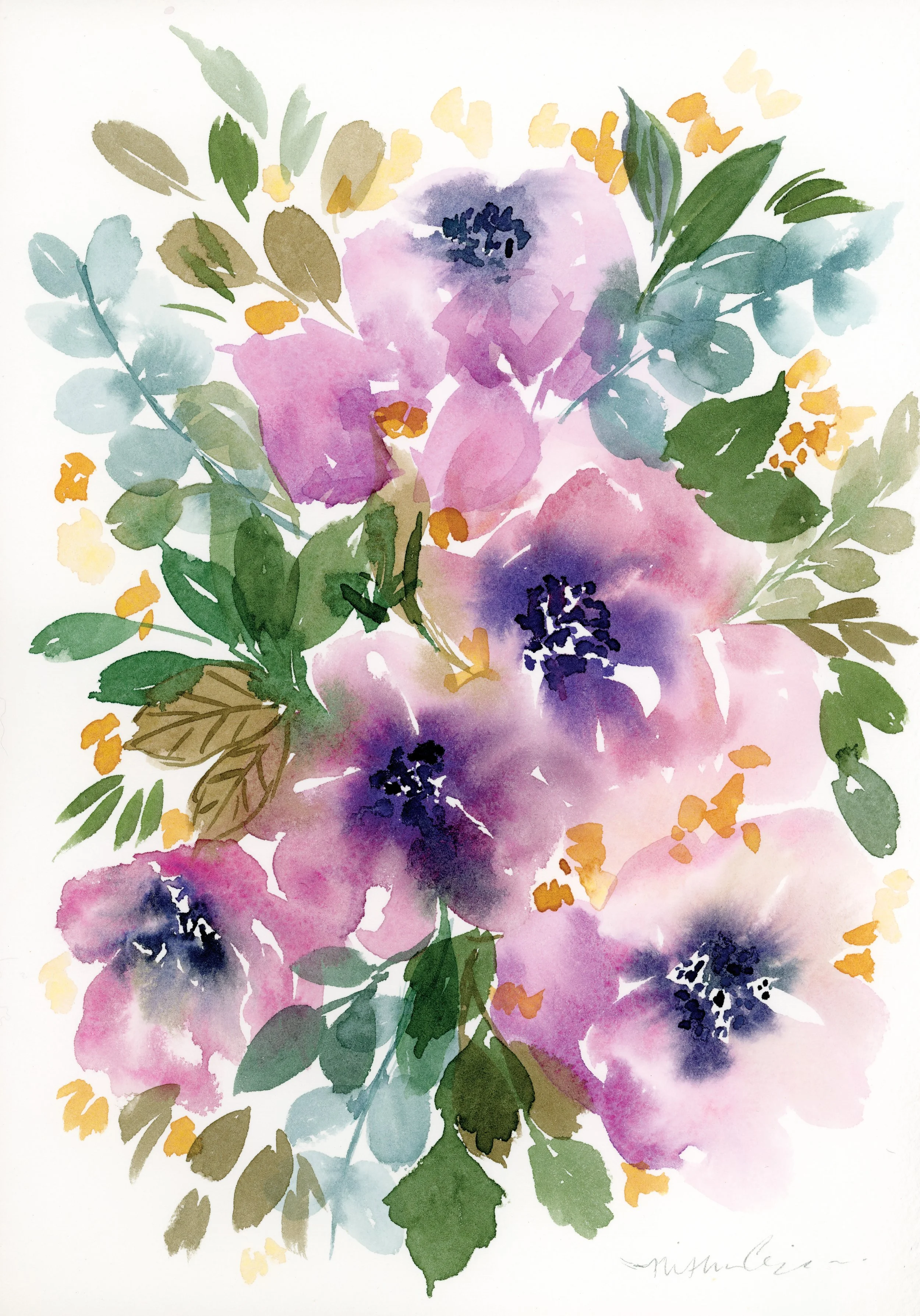Purple Dream (sold)
7x10, watercolor
