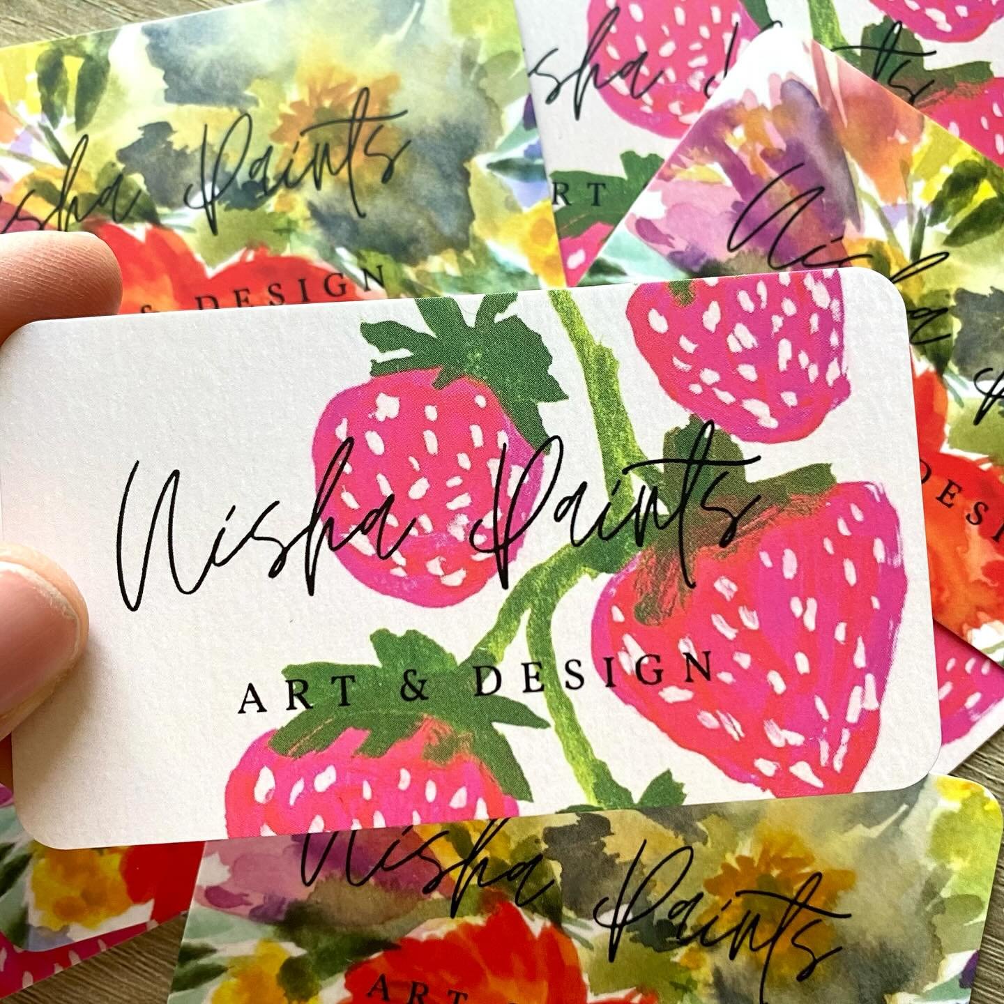 New business cards!🍓💐🌿 right on time for the art market I&rsquo;ll have a booth at on Saturday June 7th at @factionbrewing in Alameda! Swipe to the last slide for the details! Hope to see you there! @alternativeent 
.
.
.
.
.
.
#artmarket #waterco