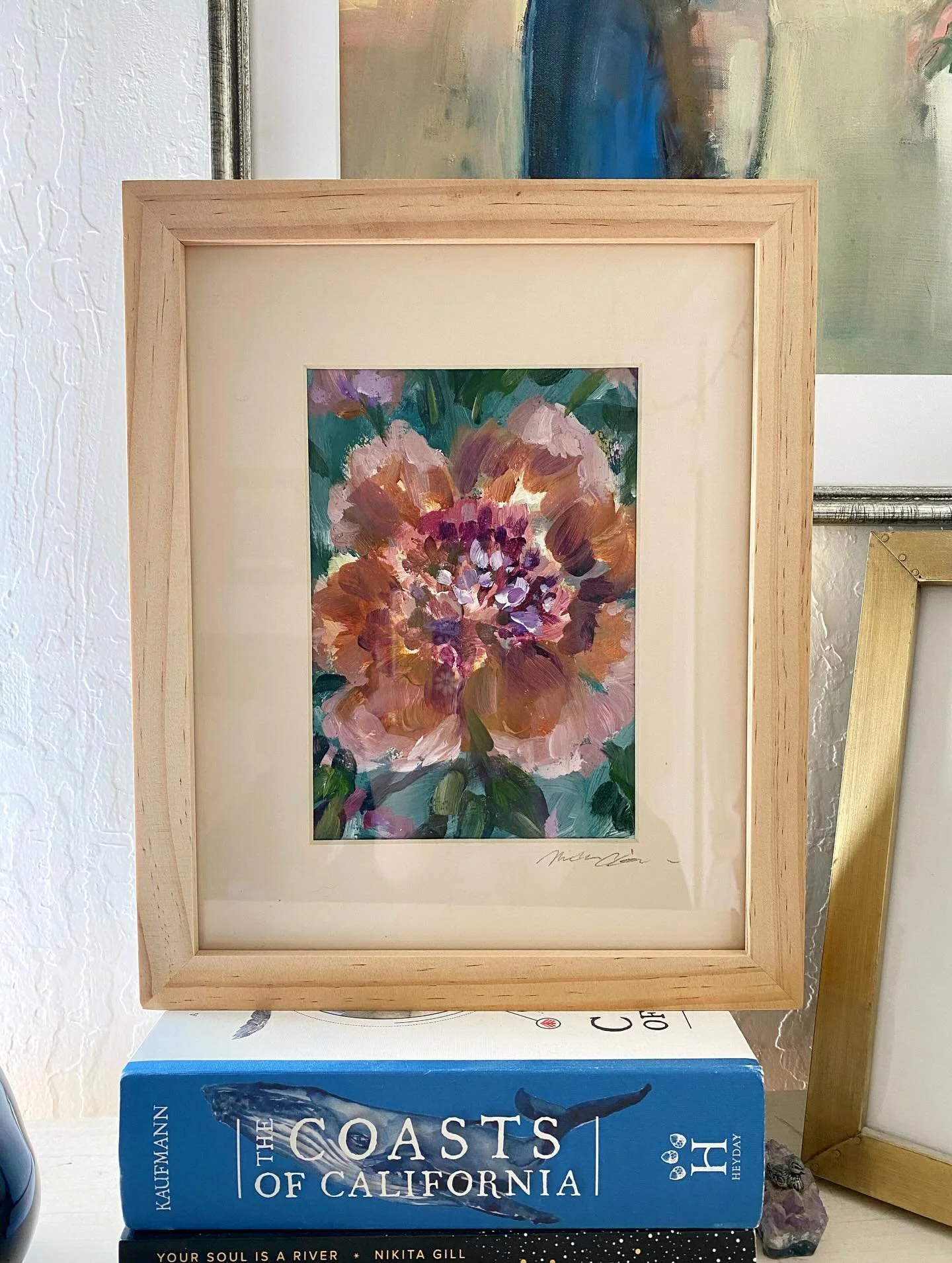 It took a few attempts to get a picture of this painting without my cat interfering, lol.  It&rsquo;s always hard to take pictures of my art at home because Benji always has to inspect 😹 it&rsquo;s okay, though, since he&rsquo;s so cute.😹

✨ this i