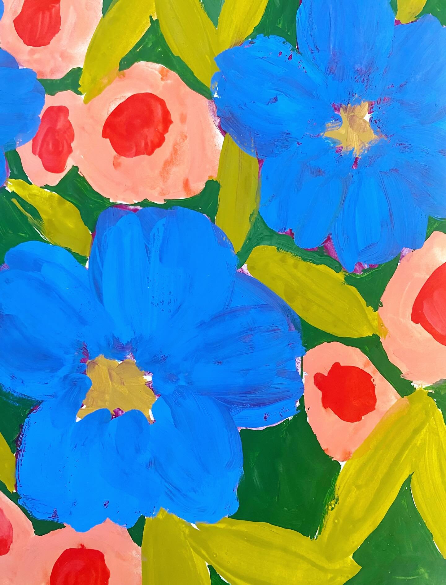 y&rsquo;all, happy first day of spring!!🌸🦋💐🐛🌼 I recently painted these gouache flowers in my sketchbook and am loving this color palette. I&rsquo;m going to paint something more official with this color scheme&hellip;I love its bright &amp; upbe