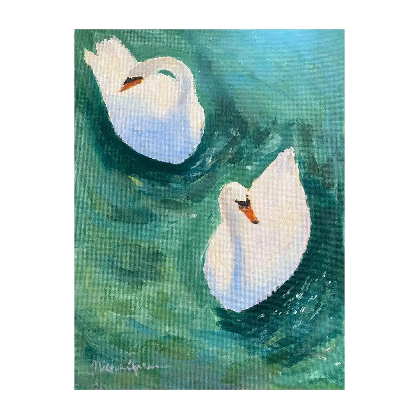 Happy Passover and Happy Easter to everyone who celebrates! This painting that I recently finished, &ldquo;Winter is Over,&rdquo; feels reminiscent of these holidays and a theme they both share: overcoming winter (literally and figuratively). 🦢🌼🦢 