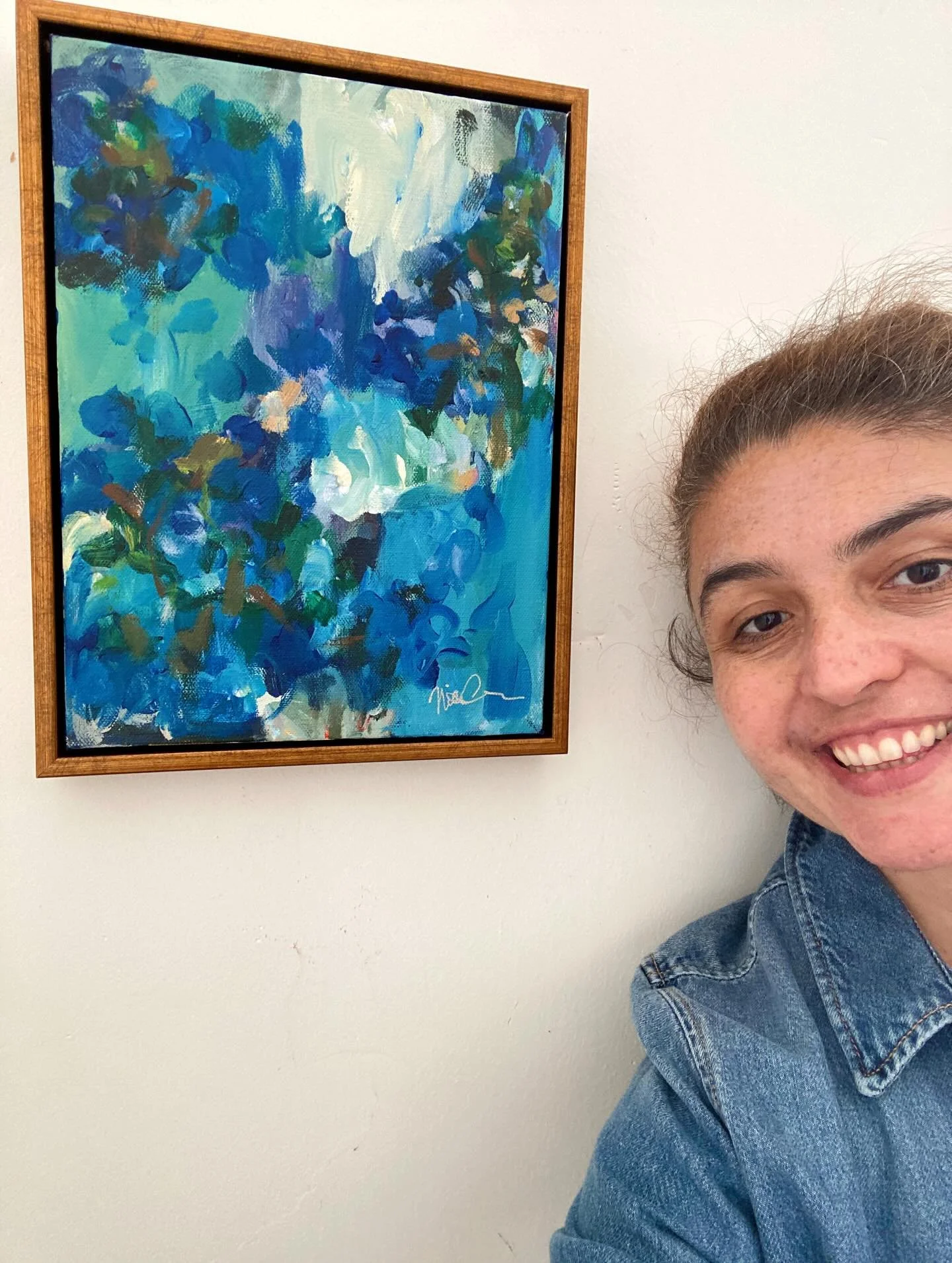 Exciting news! My art will be displayed at a delightful local cafe with delicious food and coffee, @evergreenberkeley , in Berkeley starting next weekend.☕️👩🏻&zwj;🎨🍪I&rsquo;ve been hard at work framing a bunch of paintings, including this abstrac