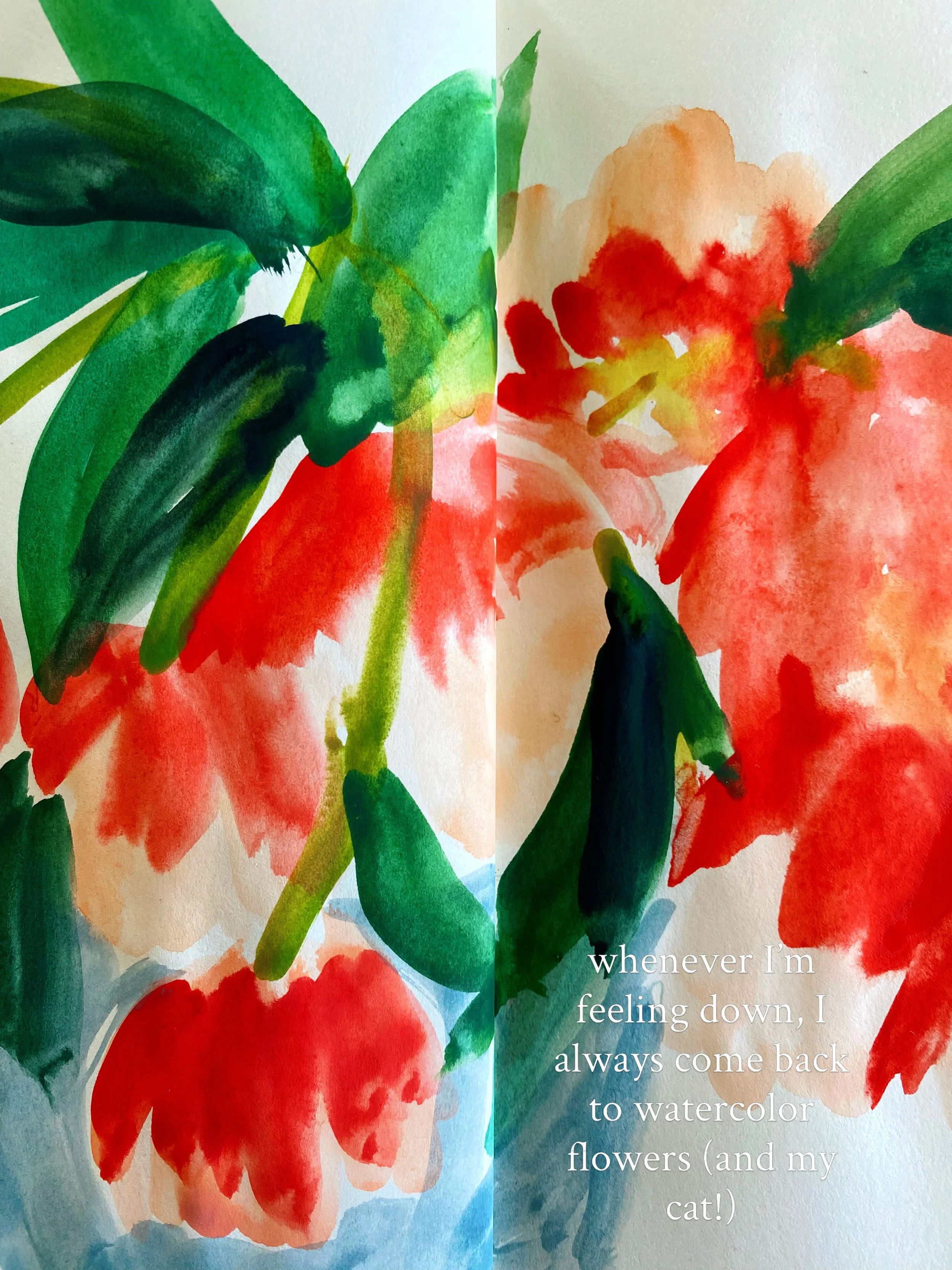 It&rsquo;s statistically impossible to not feel better after painting watercolor flowers 🥰
.
.
.
.
.
.
#watercolorflorals #looseflorals #watercolor_daily #loosefloralwatercolor #watercolorprocess
