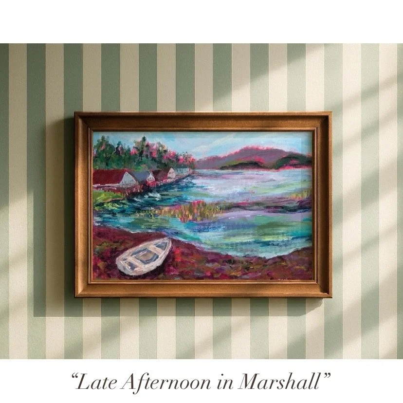 &ldquo;Late Afternoon in Marshall&rdquo; is one of my favorite paintings of mine&mdash;I kept the original, but 13x16 fine art Giclee prints (unframed) are available in my Etsy shop&mdash;link in bio!

🦪If you&rsquo;re familiar with Point Reyes/the 