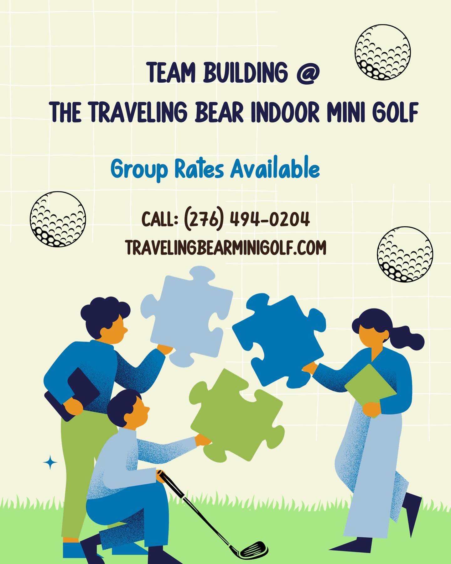 Needing some time away from work to refocus? Come experience Team Building at The Traveling Bear!!