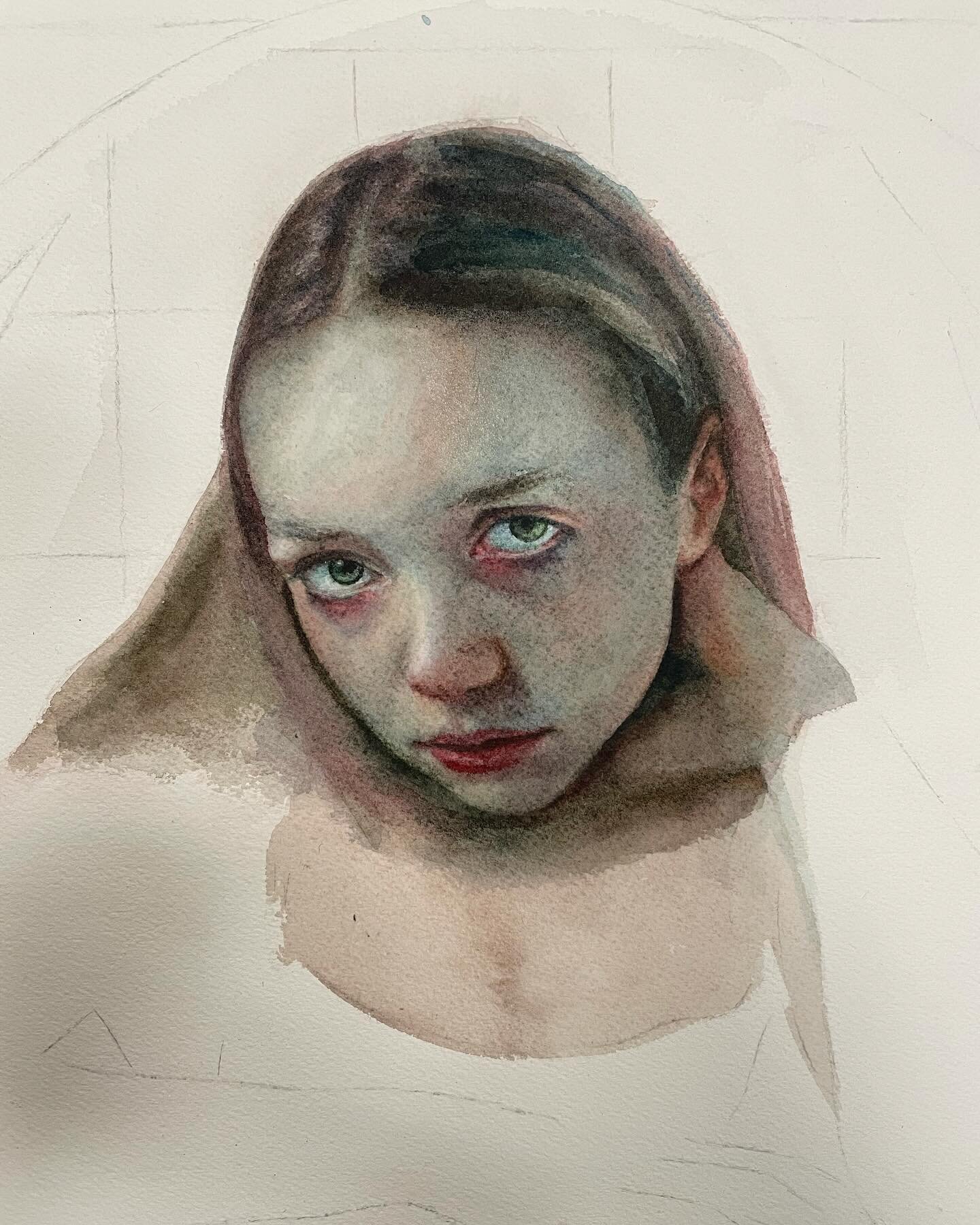 ✧ realizing I only posted a video and not images of this watercolor. Getting ready to paint on another panel from this brand and missing the model rn! @emmaecrespo 
______________
#watercolors #watercolorpainting #watercolorportraits #watercolorportr