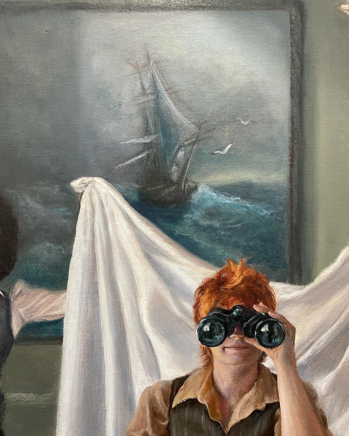 ✧ &ldquo;Sea Searching&rdquo; 28x40 oil on linen 
Let&rsquo;s begin with the who. I am incredibly fortunate to have been painting with  @elynndraws and @randomdragons_  since the sixth grade. They have pushed me to do my best work and remain to be my