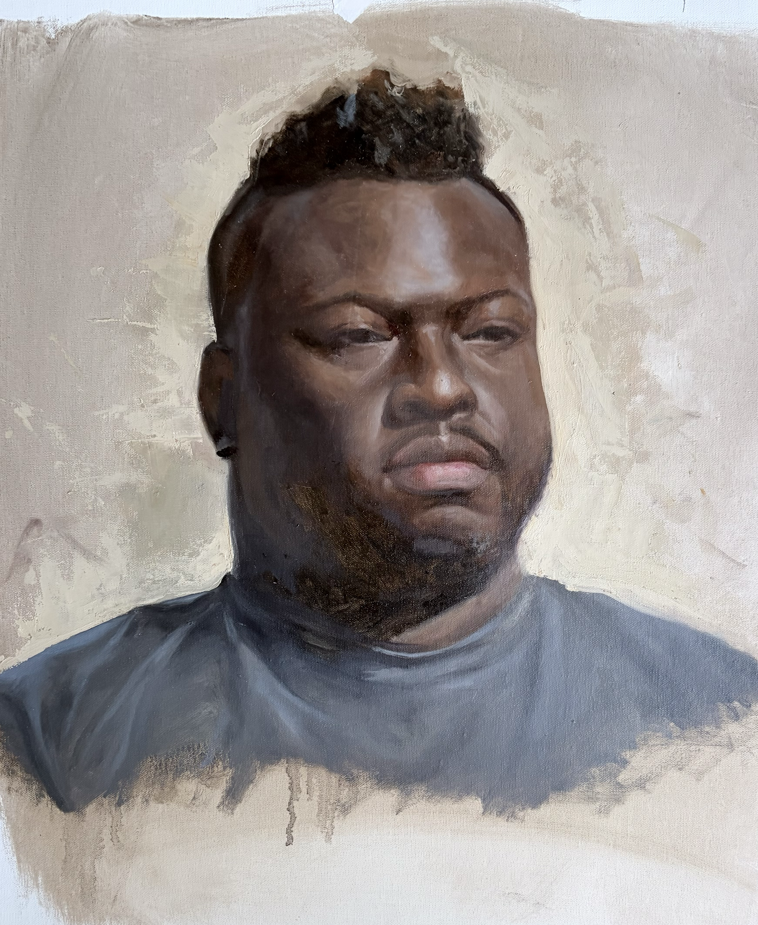 Male Life Portrait (16x20, 2023) oil on linen