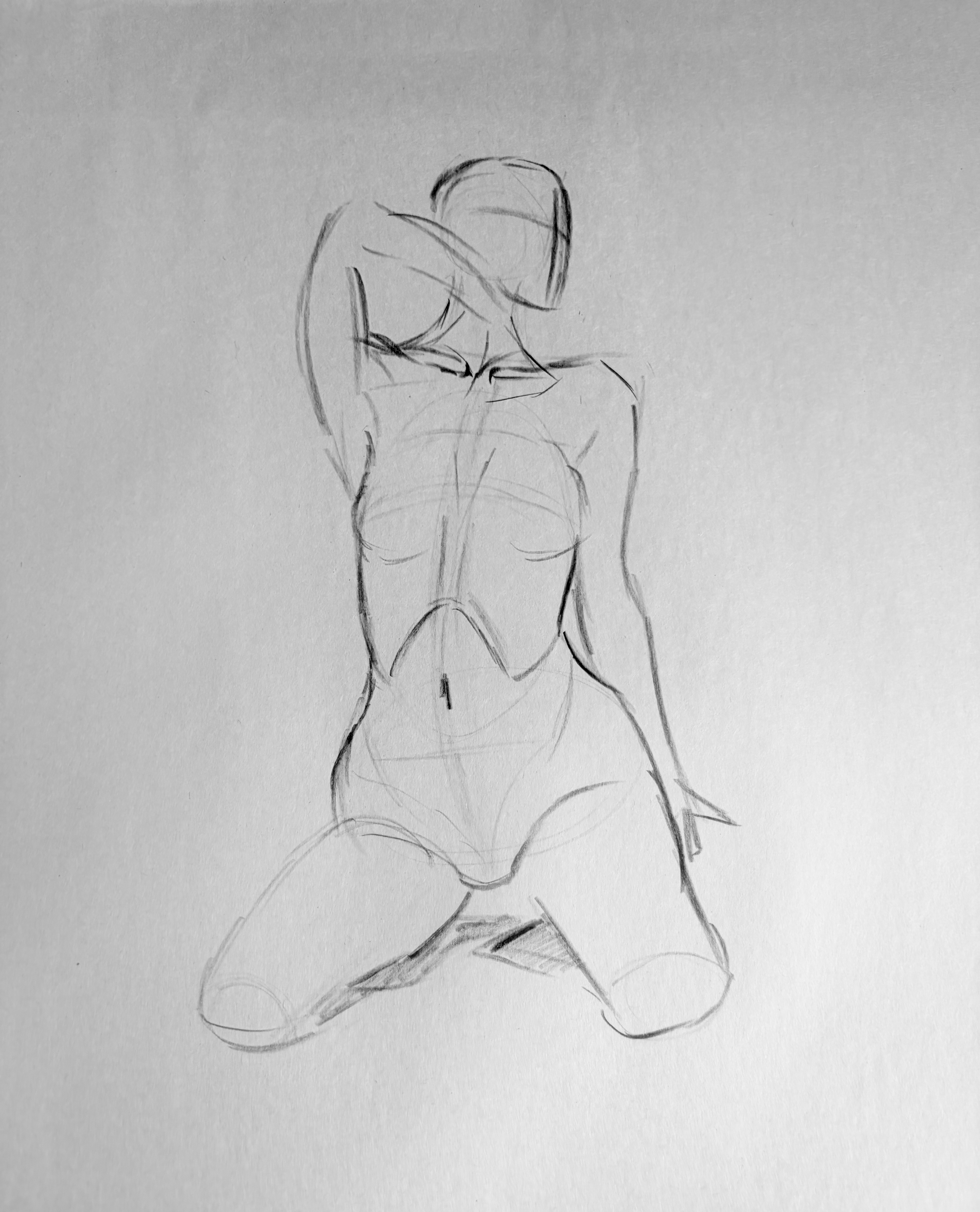Five Minute Figure Sketch (18x24, 2022) charcoal on newsprint 