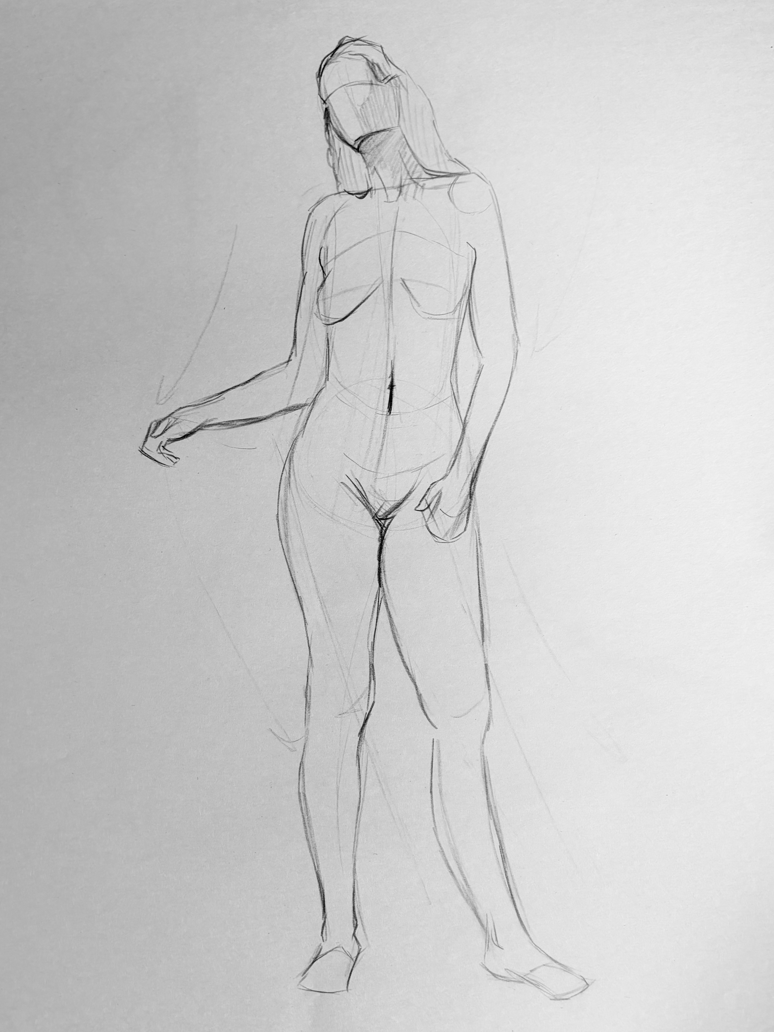 Five Minute Figure Sketch (18x24, 2022) charcoal on newsprint 