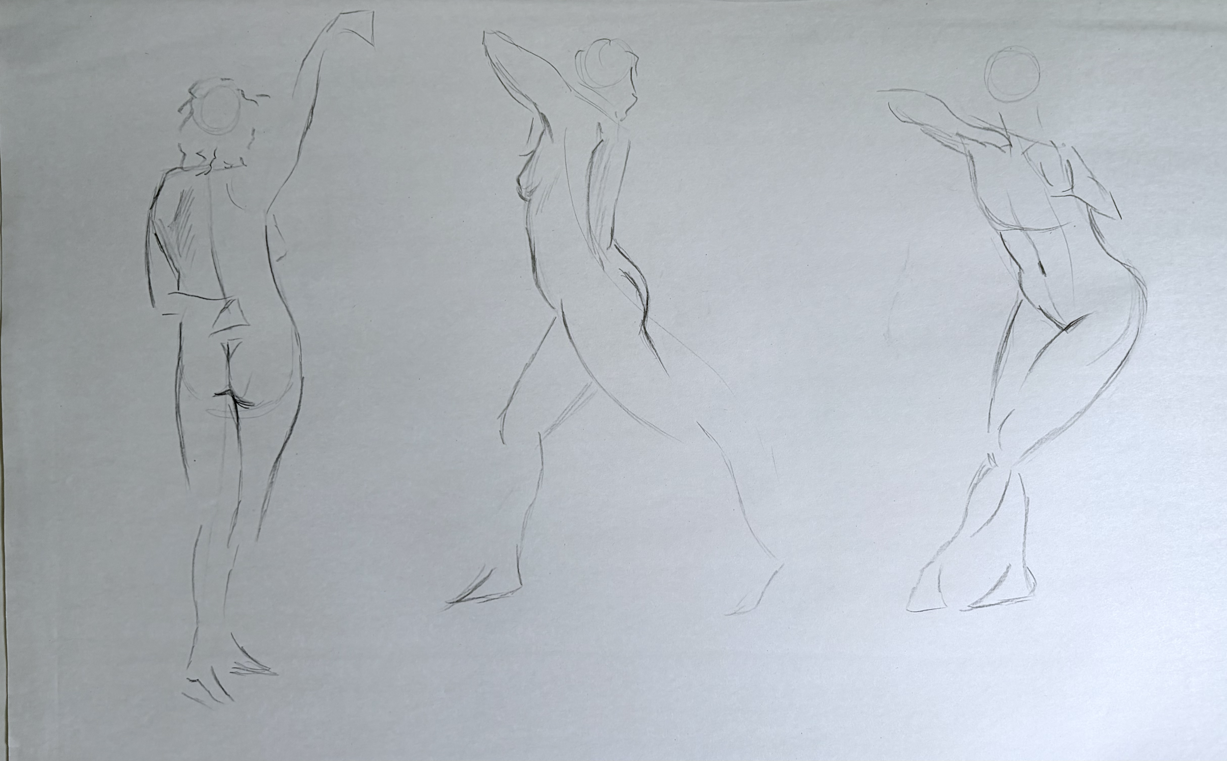 Two Minute Figure Sketch (18x24, 2022) charcoal on newsprint 